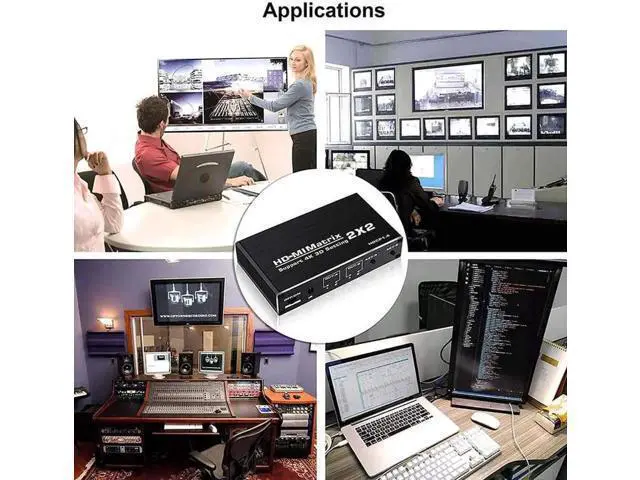 Alt view image 5 of 7 - 2x2 HDMI Matrix Switch 2 in 2 Out with IR Remote Control, 18Gbps Bandwidth 4K@60Hz Ultra HD Matrix Splitter Supports 1080P, HDCP 1.4, Model OZJ3