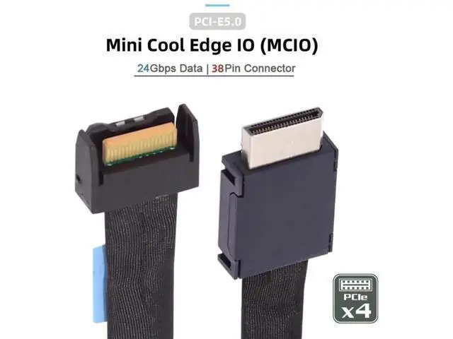 Alt view image 4 of 7 - 0.5M OCuLink SFF-8611 4i Male to MCIO 4i 38Pin SFF-TA-1016 Male PCIe 5.0 High-Speed Extension Cable, Mini Cool Edge IO Server Storage Interconnect Cord