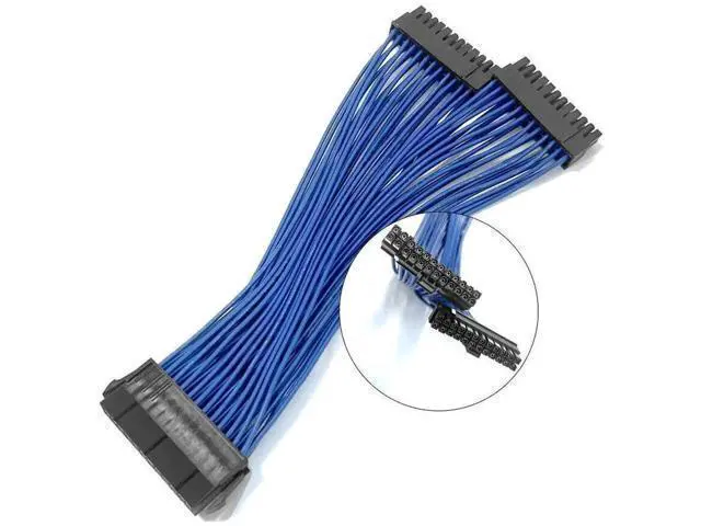 Alt view image 4 of 7 - 23.5cm ATX 24Pin 1-to-2 Y Splitter PSU Extension Cable, Male to Female Power Splitter Cord Replacement