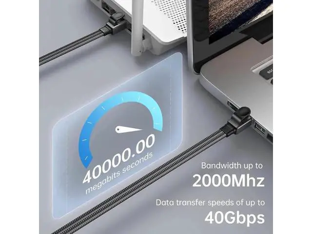 Alt view image 6 of 7 - 50FT(15M) Braided Flat Cat 8 Ethernet Cable, 26AWG Heavy-Duty Shielded LAN Network Cord, 40Gbps 2000MHz High Speed Cable with Gold Plated RJ45 Connectors for Router, Modem, PS4/PS5, Xbox Gaming Consol