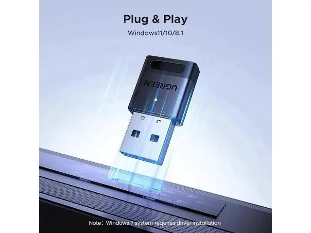 Alt view image 5 of 6 - UGREEN USB Bluetooth 5.4 Adapter for PC, Bluetooth Dongle Receiver Transmitter EDR & BLE, Plug & Play for Windows 11/10/8.1, Wireless Connect Keyboard, Mouse, Headphones, Speakers, Printers for Deskto