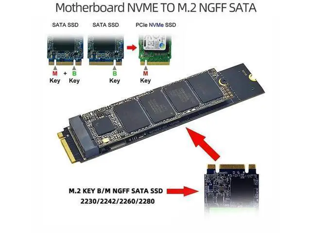 Alt view image 4 of 7 - JMB582 Chip M.2 SATA B+M Key to NVMe M-Key Converter Adapter Card, NGFF SSD Expansion Board Support 2230 2242 2260 2280 22110 M.2 Solid State Drives for Motherboard Storage Upgrade