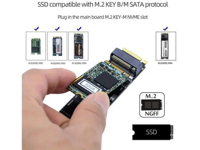 Alt view image 7 of 7 - JMB582 Chip M.2 SATA B+M Key to NVMe M-Key Converter Adapter Card, NGFF SSD Expansion Board Support 2230 2242 2260 2280 22110 M.2 Solid State Drives for Motherboard Storage Upgrade