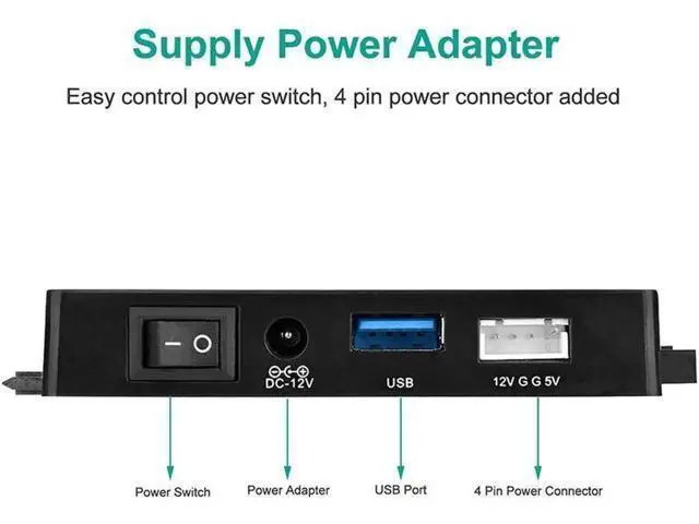 Alt view image 5 of 5 - IDE SATA to USB 3.0 Hard Drive Converter, SATA IDE Combo Adapter with 12V 2A Power Supply, Compatible with 2.5/3.5 Inch SATA IDE HDD SSD, Supports Up to 6TB Storage Drives