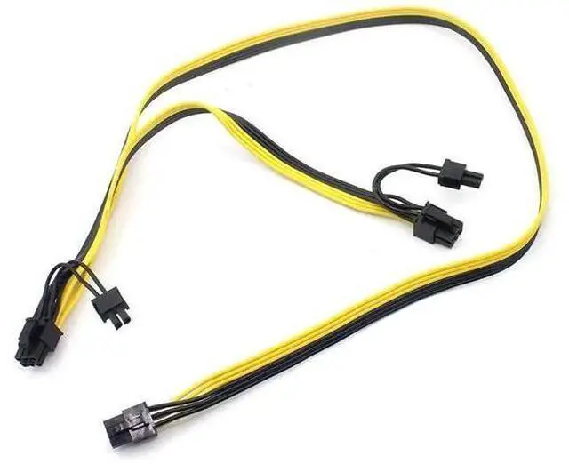 Alt view image 3 of 7 - 2 Pack 6Pin Male to Dual 8Pin(6+2) Male PCIe Splitter Power Cable, 18AWG Ribbon Extension Cord for Graphics Card