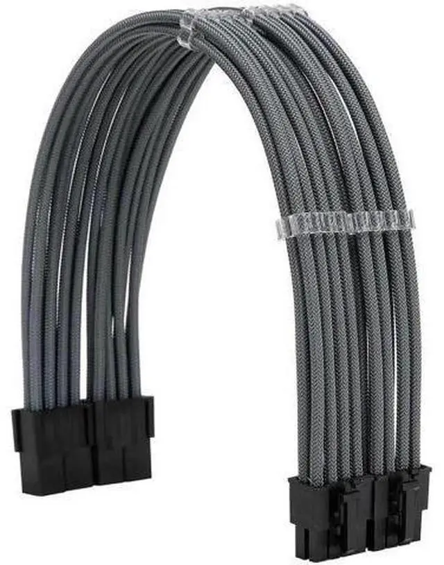 Alt view image 6 of 6 - Grey Braided PSU Extension Cable Kit, 18AWG ATX 24Pin + EPS 8Pin + PCIe 8Pin Cables with Cable Combs