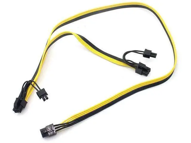Alt view image 3 of 7 - 2 Pack 6Pin Male to Dual 8Pin(6+2) Male PCIe Splitter Power Cable, 18AWG Ribbon Extension Cord for Graphics Card