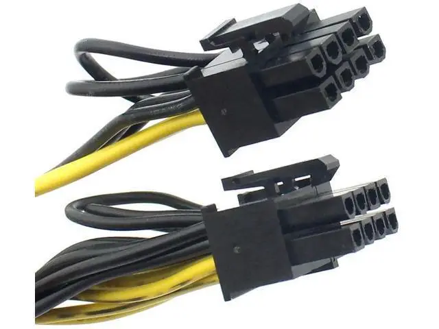 Alt view image 5 of 7 - 2 Pack 6Pin Male to Dual 8Pin(6+2) Male PCIe Splitter Power Cable, 18AWG Ribbon Extension Cord for Graphics Card