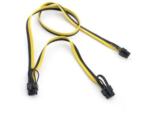 Alt view image 7 of 7 - 2 Pack 6Pin Male to Dual 8Pin(6+2) Male PCIe Splitter Power Cable, 18AWG Ribbon Extension Cord for Graphics Card