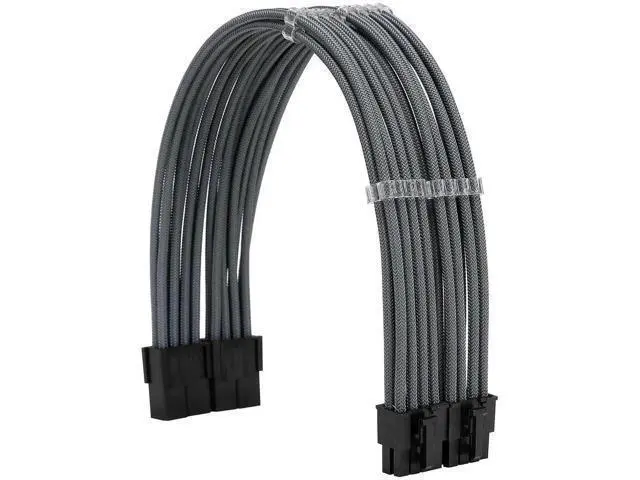 Alt view image 6 of 6 - Grey Braided PSU Extension Cable Kit, 18AWG ATX 24Pin + EPS 8Pin + PCIe 8Pin Cables with Cable Combs