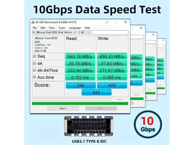 Alt view image 2 of 7 - 10Gbps M.2 M-Key PCIe to Dual USB 3.1 Gen2 Type-E Front Panel Header Adapter Card, Dual 20Pin Type-E Expansion Board for Desktop Motherboard Chassis USB-C Port Upgrade
