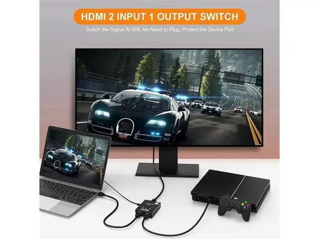 Alt view image 2 of 7 - Bi-Directional HDMI 2.1 Switch 2 in 1 Out /1 in 2 Out Aluminum HDMI Selector Switcher, Supports 8K@60Hz & 4K@120Hz Ultra HD for PS, Xbox, Fire Stick, HDTV & Gaming