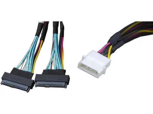 Alt view image 2 of 6 - 80cm PCIe 4.0 MCIO 74Pin to Dual 68Pin Splitter Cable with Power, x8 to Dual Port Adapter Cable