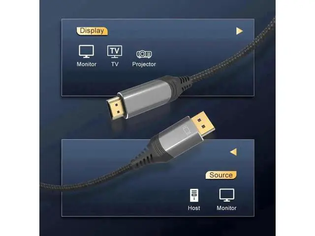 Alt view image 5 of 7 - 3.3FT HDMI to DisplayPort Cable, HDMI Input to DP Output, Support 8K/4K for PS5, Xbox, Mac Mini, PC Monitor