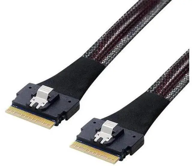 Main image of 50cm PCIe 4.0 Slimline SAS Cable, SFF-8654 8i 74Pin Host to SFF-8654 74Pin Target Server Storage Cable