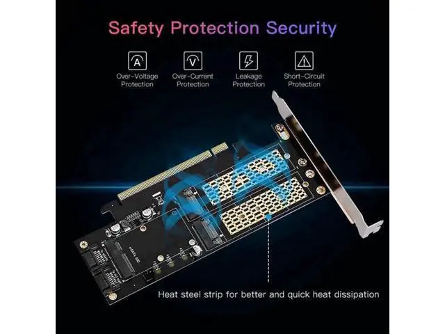 Alt view image 2 of 6 - 3 in 1 SSD Adapter Card, M.2 NVMe to PCIe + M.2 SATA to SATA III + mSATA to SATA Converter, Multi-Function NGFF mSATA Expansion Card for Desktop PC