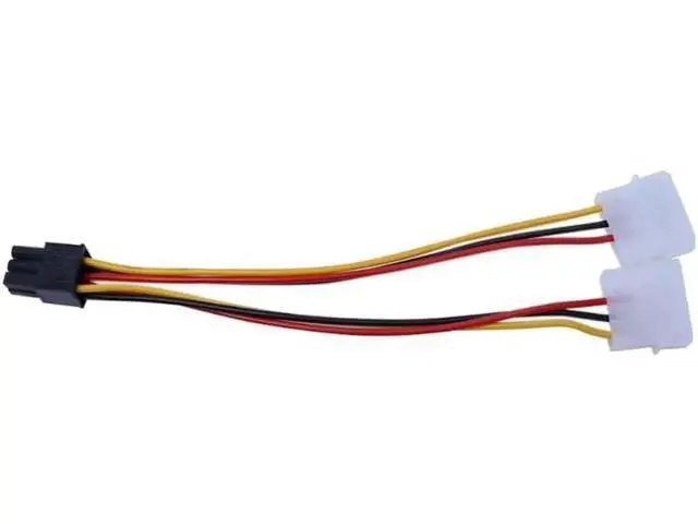 Alt view image 4 of 6 - 10 Pack PCI-E 6Pin Y-Splitter Power Adapter Cables, Dual Molex 4Pin to Single PCIe 6Pin GPU Power Conversion Cord