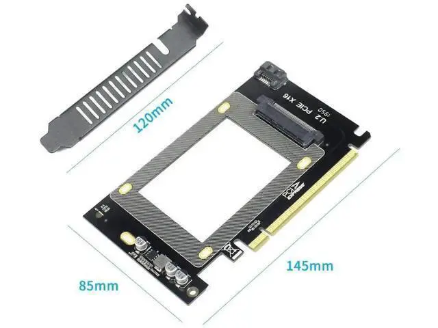 Alt view image 2 of 7 - PCIe 3.0 x16 U.2 SFF-8639 Adapter Card, NVMe & SATA U.2 SSD PCIe Expansion Card for 2.5 Inch Intel U.2 SSD Samsung PM953 Enterprise Storage Upgrade