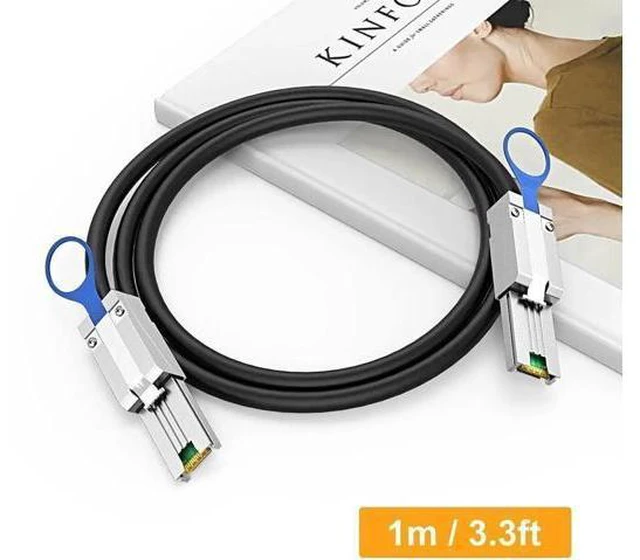 Alt view image 3 of 6 - 1M External Mini SAS Cable, SFF-8088 26Pin Male to SFF-8088 26Pin Male High-Speed Storage Server Cable