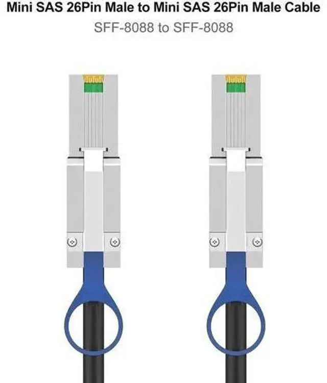Alt view image 6 of 6 - 1M External Mini SAS Cable, SFF-8088 26Pin Male to SFF-8088 26Pin Male High-Speed Storage Server Cable