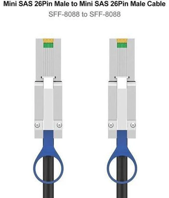 Alt view image 6 of 6 - 1M External Mini SAS Cable, SFF-8088 26Pin Male to SFF-8088 26Pin Male High-Speed Storage Server Cable