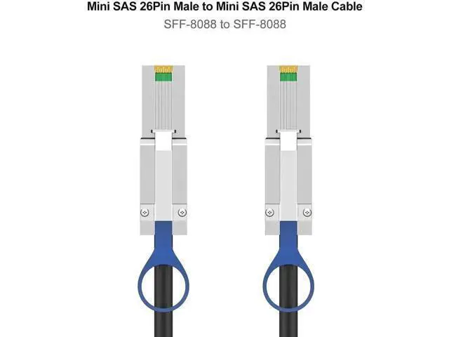Alt view image 2 of 6 - 2M External Mini SAS Cable SFF-8088 26Pin Male to SFF-8088 26Pin Male High Speed Server Storage Cable