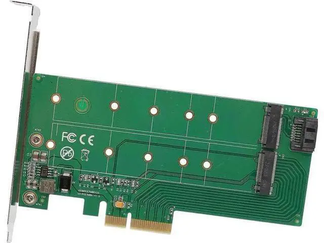 Main image of 2-in-1 M.2 Adapter Card, M-Key NVMe PCIe 2.0 x4 Host Converter + B-Key SATA SSD to SATA Port Expansion Card for Desktop Motherboard Storage Upgrade