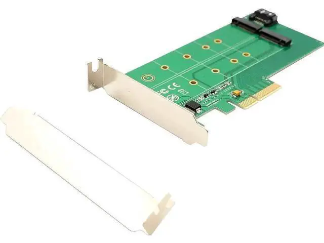 Alt view image 6 of 6 - 2-in-1 M.2 Adapter Card, M-Key NVMe PCIe 2.0 x4 Host Converter + B-Key SATA SSD to SATA Port Expansion Card for Desktop Motherboard Storage Upgrade