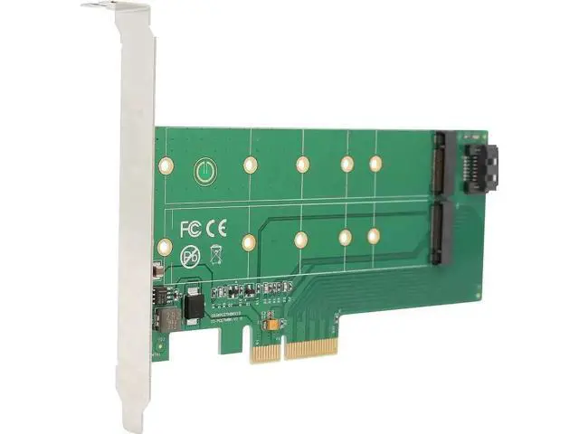 Alt view image 3 of 6 - 2-in-1 M.2 Adapter Card, M-Key NVMe PCIe 2.0 x4 Host Converter + B-Key SATA SSD to SATA Port Expansion Card for Desktop Motherboard Storage Upgrade
