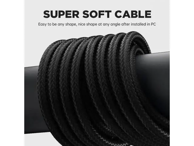 Alt view image 5 of 5 - 30cm Black Sleeved ATX PSU Extension Cable Kit with Cable Combs, 24Pin+2×EPS 8Pin(4+4)+2×PCIe 8Pin(6+2)