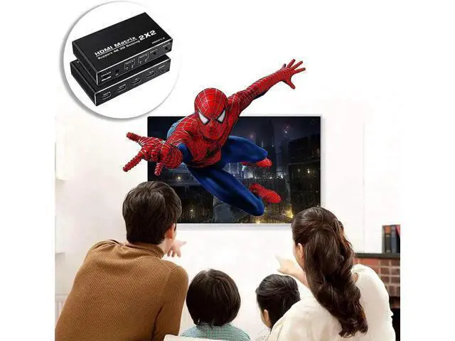 Alt view image 5 of 6 - 2x2 HDMI Matrix Switch 2 in 2 Out with IR Remote Control, HDMI 2.0b 4K@60Hz Matrix Splitter Supports HDR, HDCP1.4, Ultra HD 4K & 3D, Model OZJ3