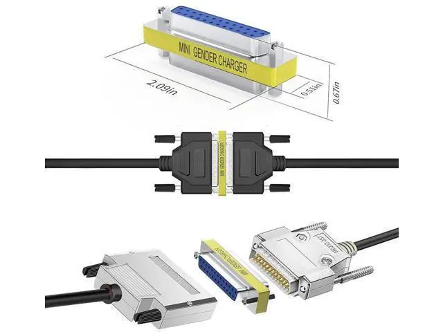 Alt view image 5 of 6 - 6-Pack DB25 RS232 Serial Gender Changer Coupler Adapters, 25Pin Female to Female & Male to Male Mini DB25 Serial Connector for Serial Devices, Industrial Controllers, POS Machines
