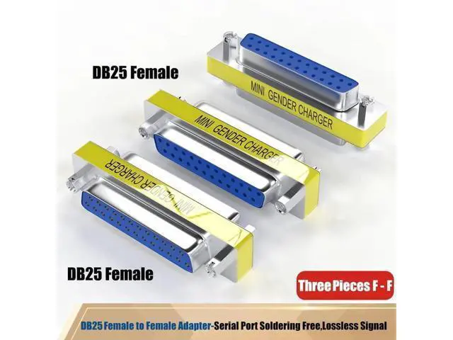 Alt view image 2 of 6 - 6-Pack DB25 RS232 Serial Gender Changer Coupler Adapters, 25Pin Female to Female & Male to Male Mini DB25 Serial Connector for Serial Devices, Industrial Controllers, POS Machines