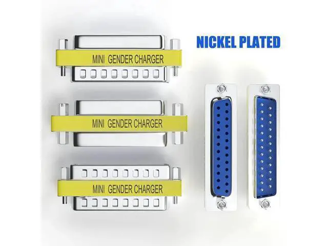 Alt view image 3 of 6 - 6-Pack DB25 RS232 Serial Gender Changer Coupler Adapters, 25Pin Female to Female & Male to Male Mini DB25 Serial Connector for Serial Devices, Industrial Controllers, POS Machines