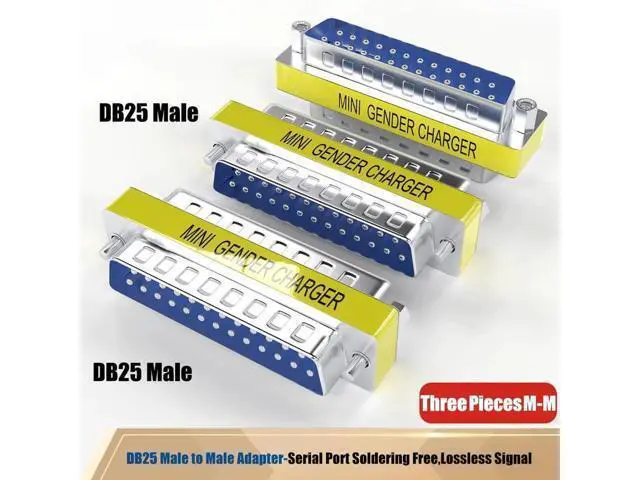 Alt view image 4 of 6 - 6-Pack DB25 RS232 Serial Gender Changer Coupler Adapters, 25Pin Female to Female & Male to Male Mini DB25 Serial Connector for Serial Devices, Industrial Controllers, POS Machines