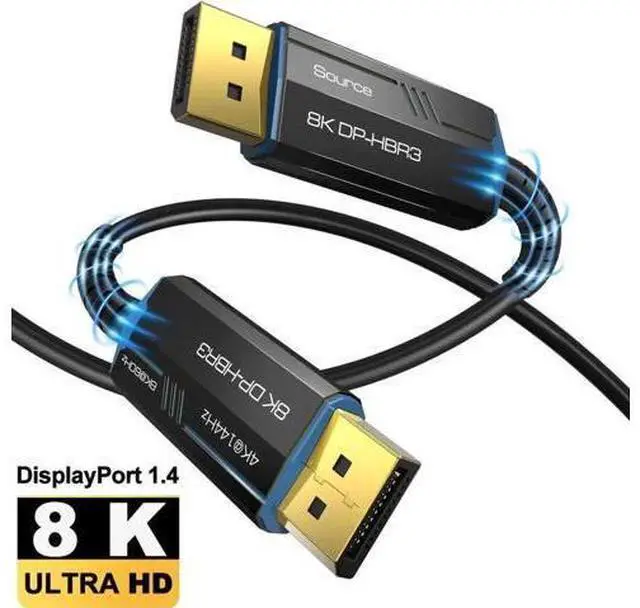 Main image of Fiber Optic Displayport Cable,High Speed Optical DP to DP Cable, Support 32.4 Gbps 8k@60hz 4K@144Hz 16.4 ft.