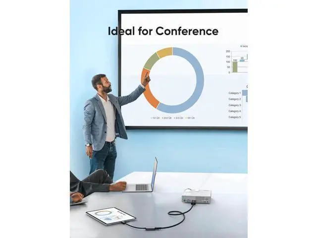 Alt view image 5 of 7 - 4K@60Hz HDR USB C to HDMI Adapter, Aluminum Thunderbolt 3 Type C Male to HDMI Female Converter Compatible with MacBook Pro/Air, iPad Pro, Surface Book 2, Galaxy S22 S20 for Home Office