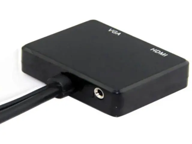 Alt view image 2 of 7 - HDMI to VGA + HDMI Female Splitter Adapter with Audio Port, Dual Display Video Converter Cable for PC HDTV Monitor
