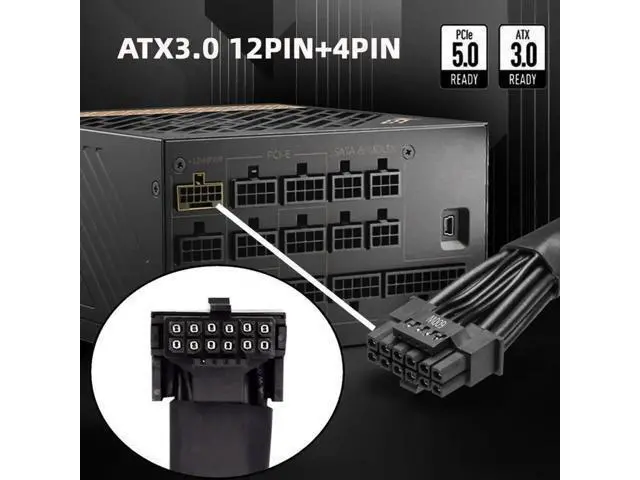 Alt view image 5 of 6 - ATX 3.0 PCIe 5.0 12VHPWR 16Pin (12+4Pin) Male to Female PSU Extension Cable, GPU Power Extender Cord Compatible with RTX 3080, 3090Ti Graphics Cards