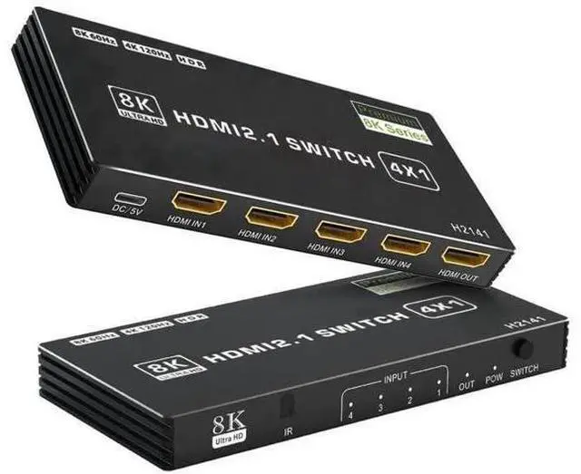 Main image of 8K HDMI 2.1 Switch 4 in 1 Out, 48Gbps High Speed HDMI Switch Box with IR Remote & Auto Switching, Supports HDR10 HDCP2.3, Compatible with PS5, PS4, PS3, Xbox, Nintendo Switch, HDTV & Monitor