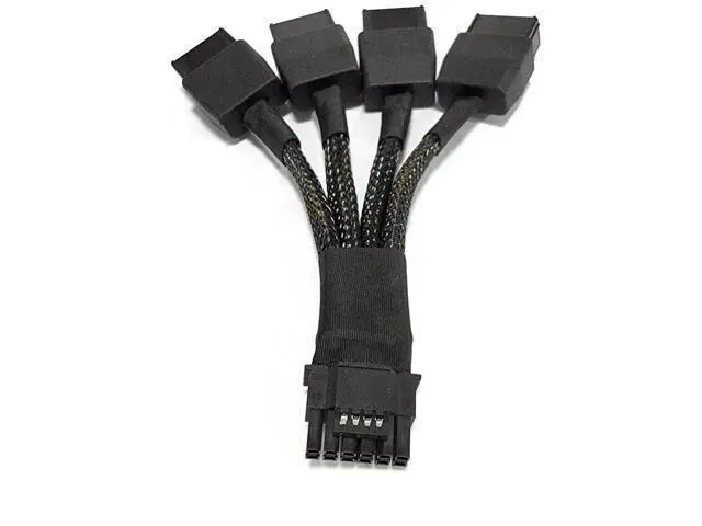 Alt view image 2 of 2 - 3.94 Inch Braided 12VHPWR 16Pin(12+4) Male to 4×8Pin Female GPU Power Extension Cable, PCIe 5.0, Fits RTX 4090/4080/3090Ti