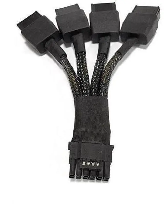 Main image of 3.94 Inch Braided 12VHPWR 16Pin(12+4) Male to 4×8Pin Female GPU Power Extension Cable, PCIe 5.0, Fits RTX 4090/4080/3090Ti