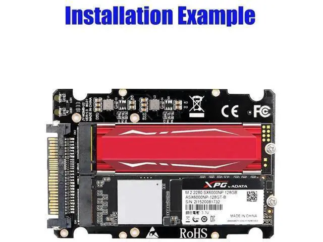 Alt view image 3 of 7 - NGFF M.2 to U.2 SFF-8639 Adapter, PCIe M.2 Converter Supports M Key & Key B SSD, M2 NVMe SATA to U.2 Drive Converter for Desktop PC Workstation Server