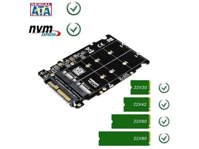 Alt view image 7 of 7 - NGFF M.2 to U.2 SFF-8639 Adapter, PCIe M.2 Converter Supports M Key & Key B SSD, M2 NVMe SATA to U.2 Drive Converter for Desktop PC Workstation Server