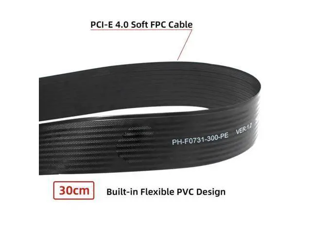 Alt view image 4 of 7 - 30cm PCIe 4.0 NGFF M-Key NVMe Extension Cable, M.2 Male to Female Riser Adapter for 2230/2242/2260/2280 NVMe SSD