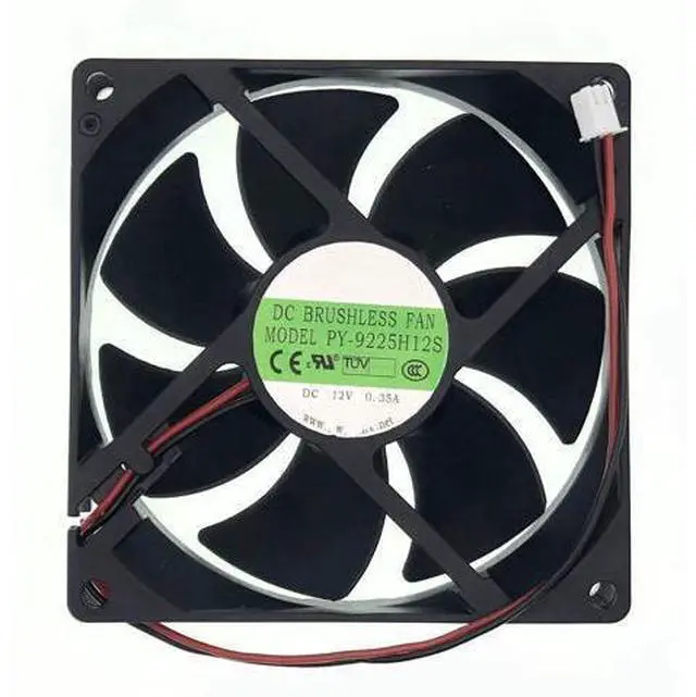 Main image of Replacement 9025 Brushless Cooling Fan PY-9225H12S, DC 12V 0.35A, 90×90×25mm 2-Pin 2-Wire Fan