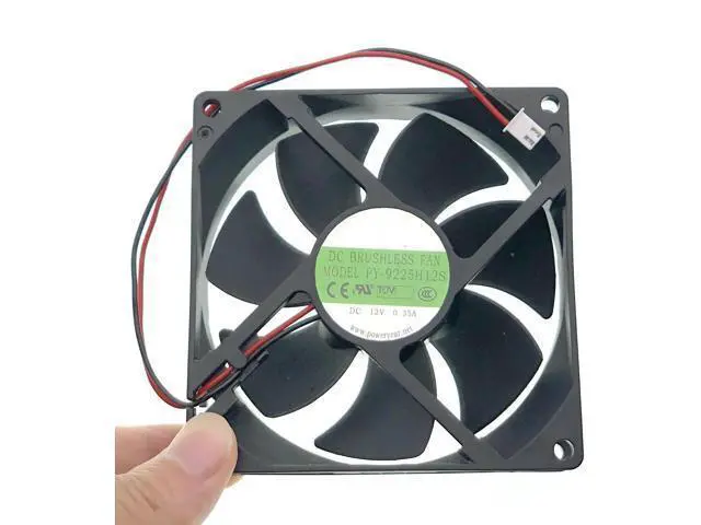 Alt view image 7 of 7 - Replacement 9025 Brushless Cooling Fan PY-9225H12S, DC 12V 0.35A, 90×90×25mm 2-Pin 2-Wire Fan