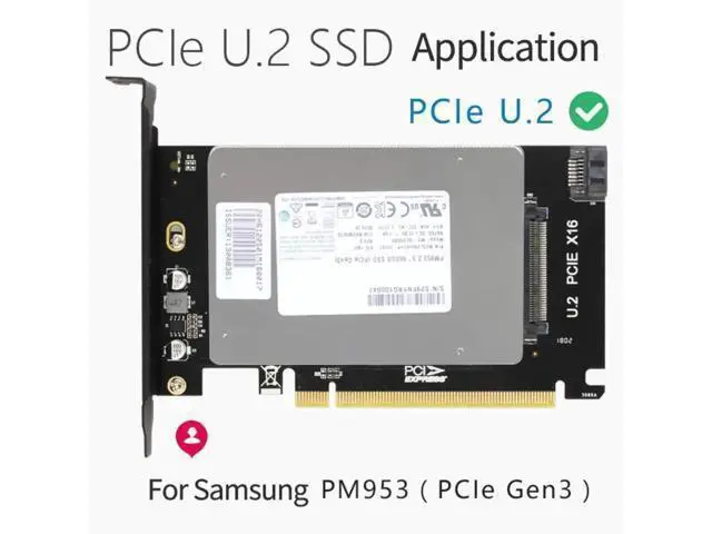 Alt view image 6 of 7 - PCIe 3.0 x16 U.2 SFF-8639 Adapter Card, NVMe & SATA U.2 SSD PCIe Expansion Card for 2.5 Inch Intel U.2 SSD Samsung PM953 Enterprise Storage Upgrade