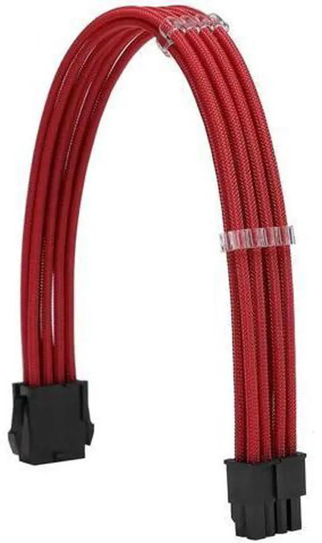 Alt view image 2 of 6 - Red Braided PSU Extension Cable Kit, 18AWG ATX 24Pin + EPS 8Pin + PCIe 8Pin Cables with Cable Combs