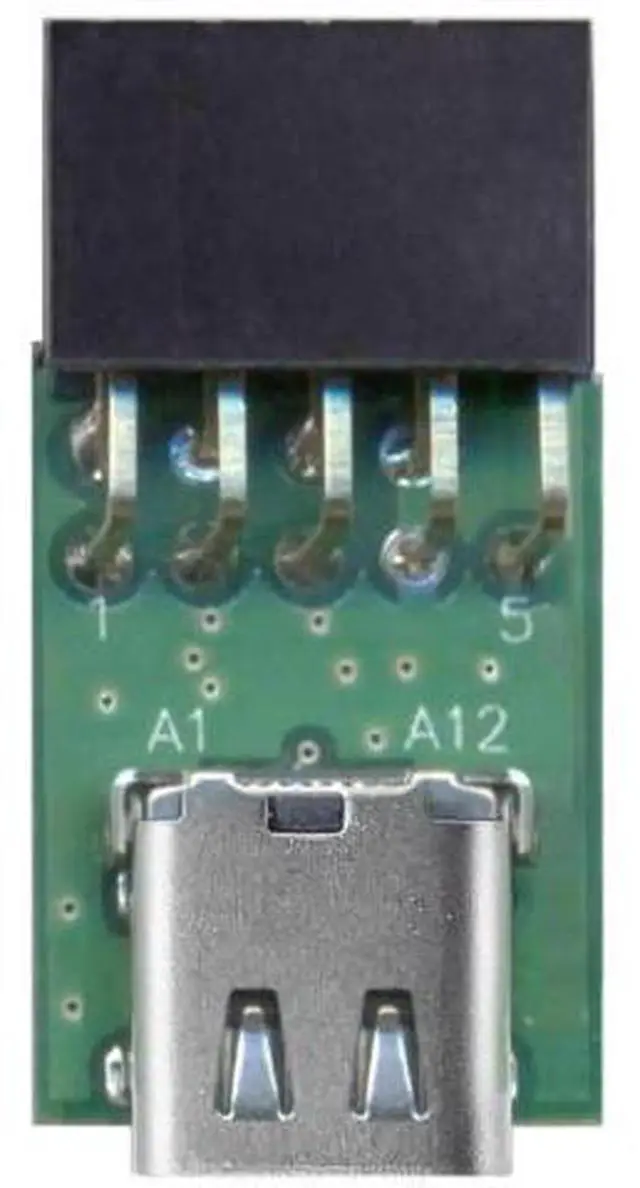 Main image of Single Port USB-C Female to Motherboard 9Pin/10Pin USB2.0 Header Adapter PCBA, USB3.1 Type-C Female to Internal 9PIN Splitter Support 480Mbps for PC Front Panel